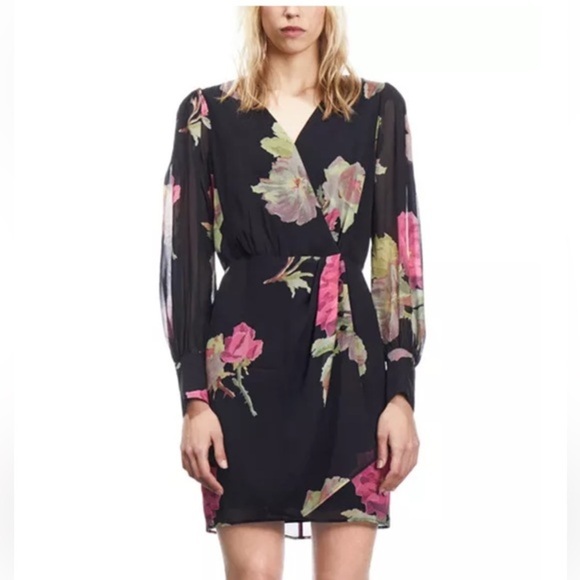 The Kooples - Rose Surplus Neck Mini Dress - Picture 1 of 13